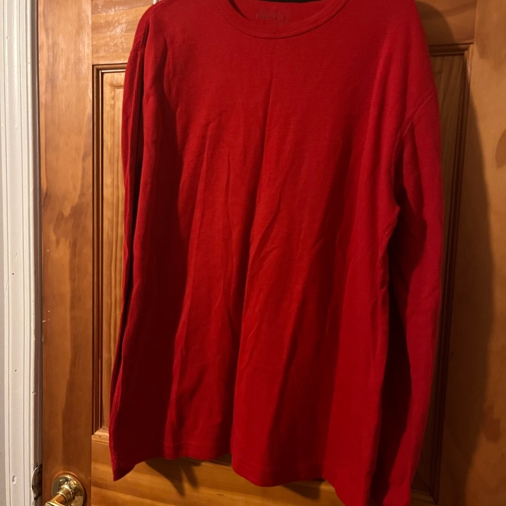 Perry Ellis Portfolio Red Knit Thermal Shirt for Men
